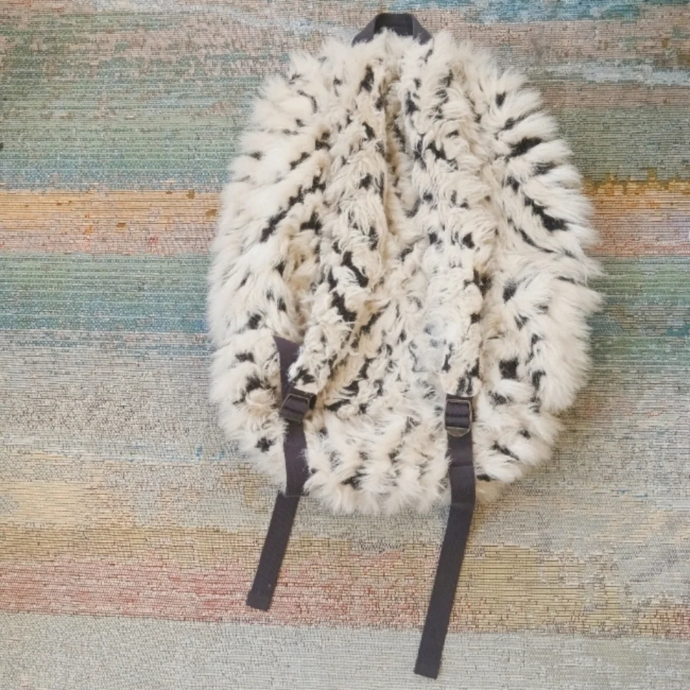 Pottery Barn Teen Faux Snow Leopard Fur Bookbag Back To School Bold Edgy Fun